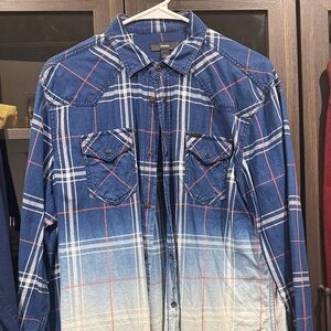 Diesel Navy and White Checkered Shirt
